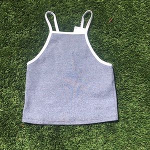 Grey and white crop top